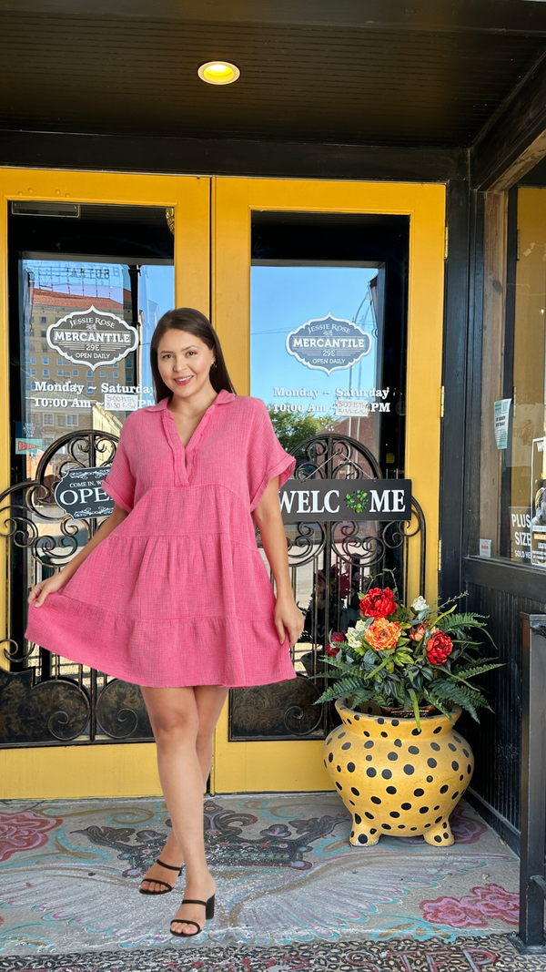 Umgee Hot Pink Dress, Perfect for our weather!!